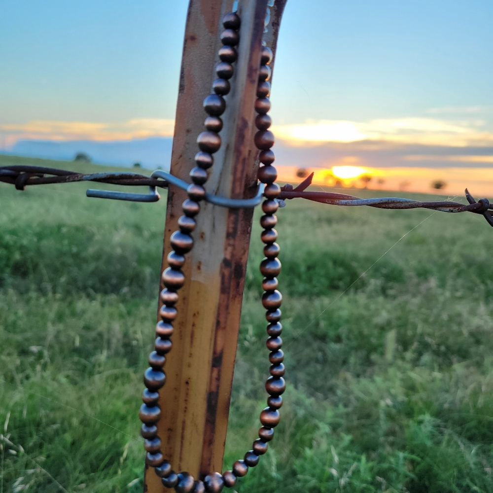 Faux copper navajo beaded necklace